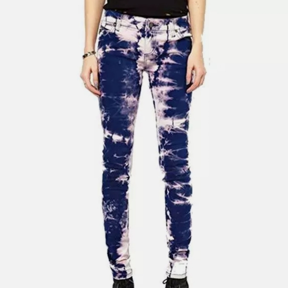 Tripp NYC Tie-Dyed Bleached Punk Rocker Skinny Jean 26/3